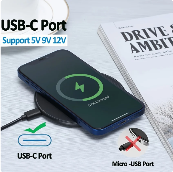 15W Wireless Charger For iPhone 14 13 12 11 15 Pro XS Max X XR Induction Fast Wireless Charging Pad For Samsung Xiaomi Huawei