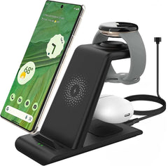 3 in 1 Wireless Charging Station with Clock - Featest buy your product online 